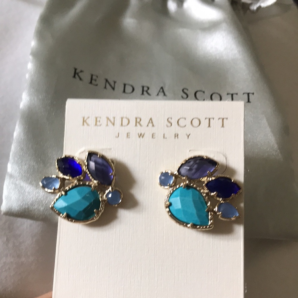 Kendra Scott NWOT Turquoise and gold earrings